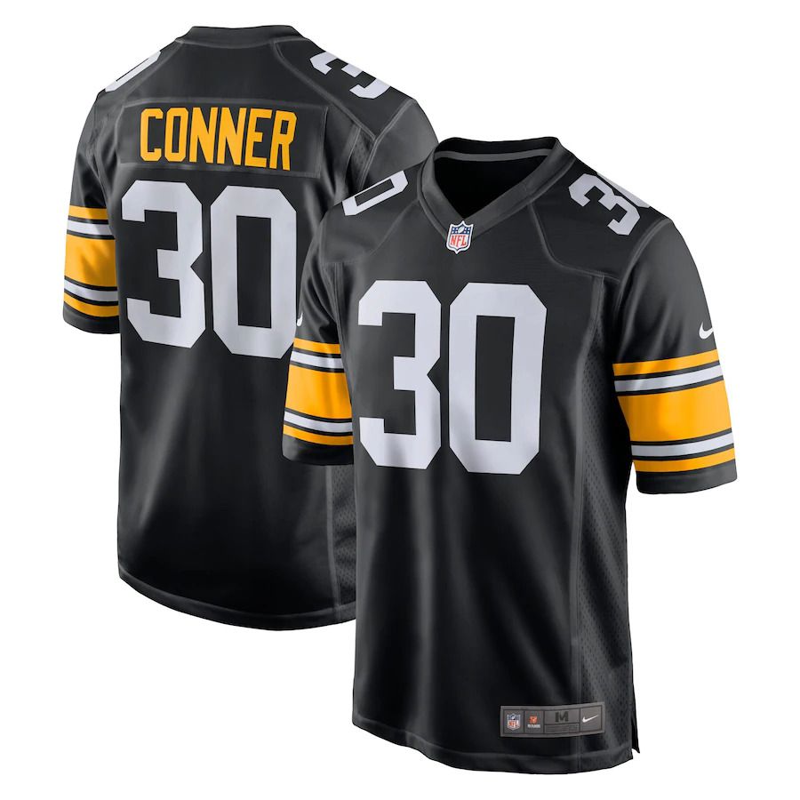 Men Pittsburgh Steelers 30 James Conner Nike Black Game NFL Jersey
